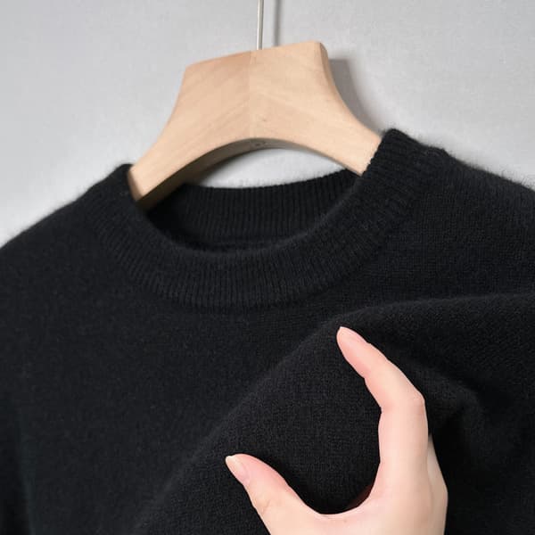 Autumn and winter new round neck sweater men's casual solid color inner warm base sweater sweater men's clothing-4